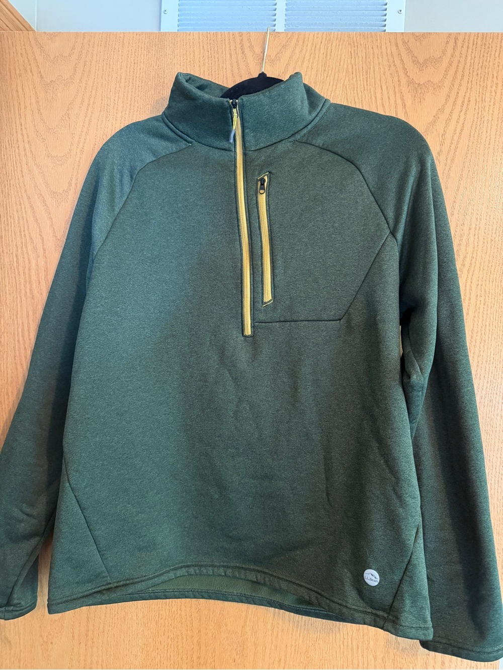 L. L. Bean Men's Green Quarter-Zip Pullover Sweater